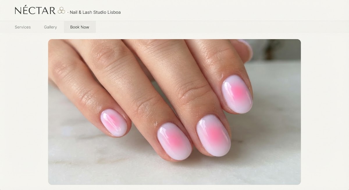Pastel gradient aura airbrush effect manicure in soft lilac and peony pink tones on rounded nails